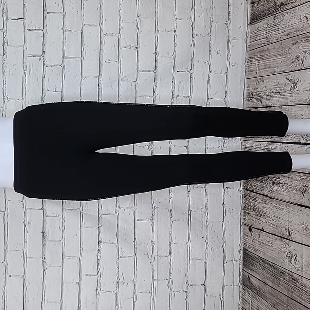 Shinestar High Rise Beaded Stripe Cropped Ankle Leggings in Black Multi - NWT